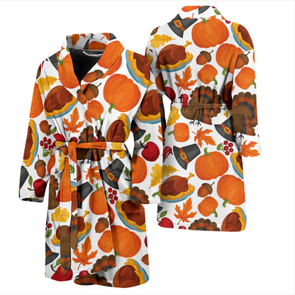 Thanksgiving Print Design LKS304 Men Bathrobe