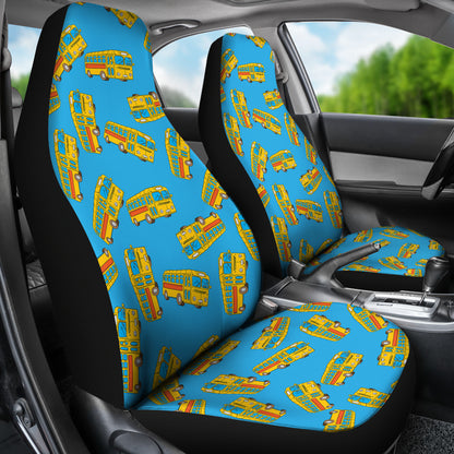 School Bus Print Design LKS302 Car Seat Covers