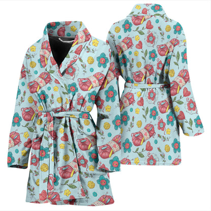 Crochet Pattern Print Design 01 Women Bathrobe