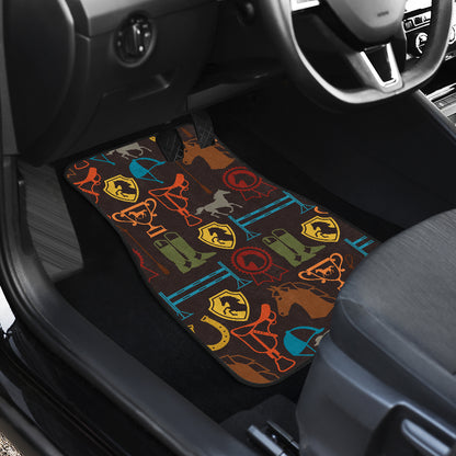 Equestrian Equipment Horse Colorful Car Floor Mats Front Back