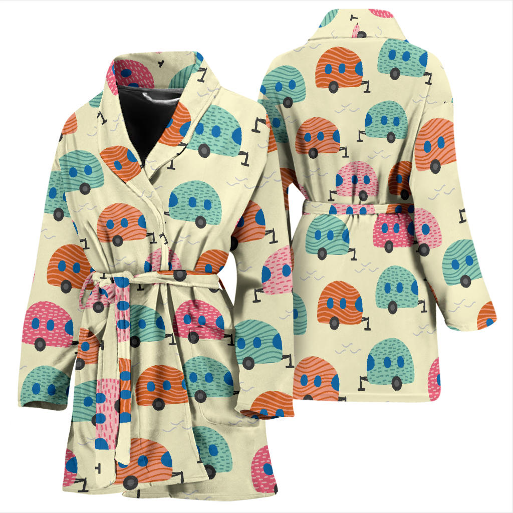 Camper Pattern Print Design 06 Women Bathrobe