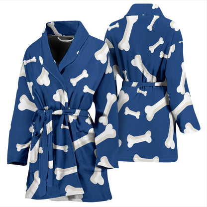 Dog Bone Pattern Print Design 03 Women Bathrobe