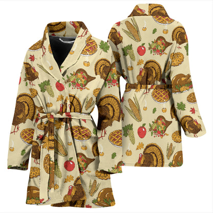 Thanksgiving Print Design LKS302 Women Bathrobe