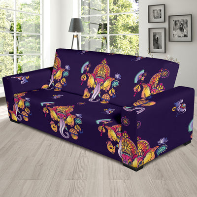 Ganesha Pattern Print Design 04 Sofa Slipcover