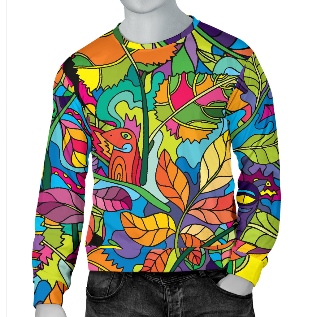 Psychedelic Trippy Flower Print Men Long Sleeve Sweatshirt