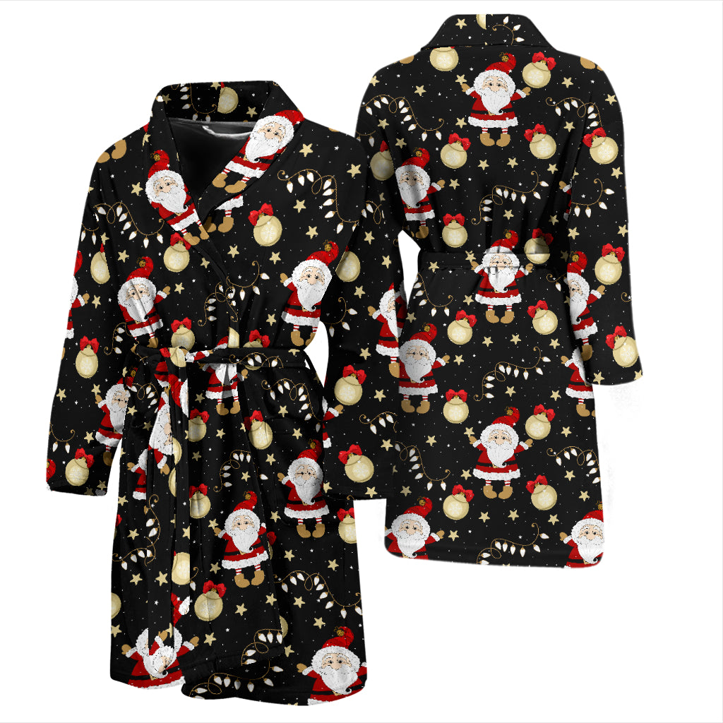 Santa Christmas Themed Print Design LKS307 Men Bathrobe