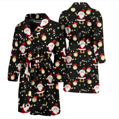 Santa Christmas Themed Print Design LKS307 Men Bathrobe