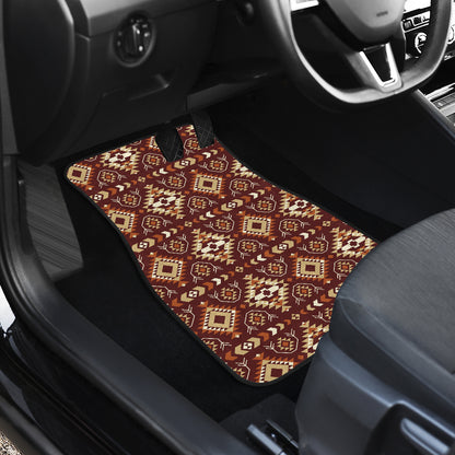 Navajo Native Color Print Pattern Car Floor Mats Front Back