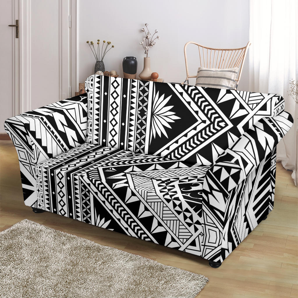Samoan Tattoo Style Print Design LKS307 Loveseat Couch Slipcover
