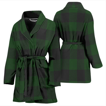 Buffalo check Green Pattern Print Design 02 Women Bathrobe