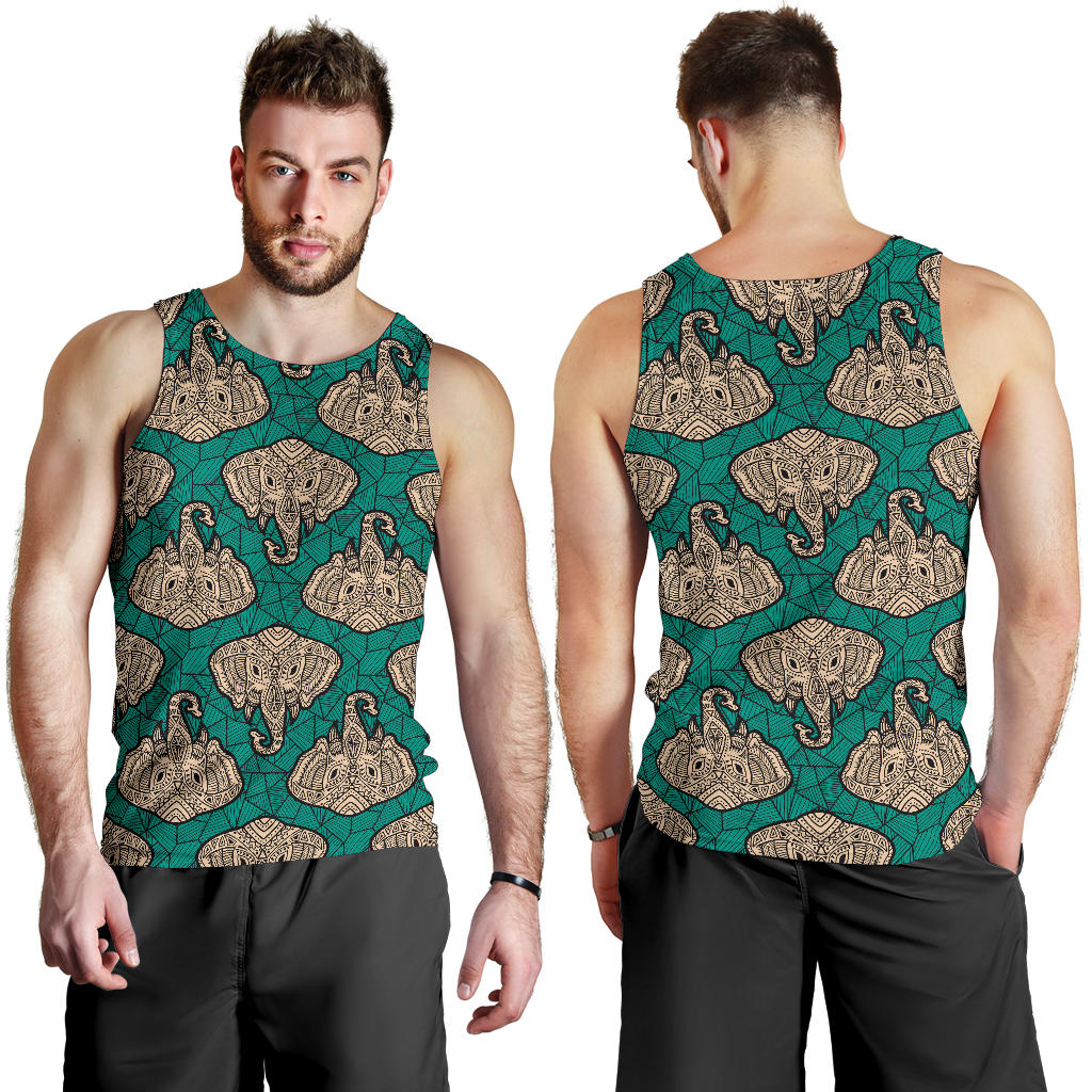 Boho Head Elephant Men Tank Top