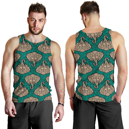 Boho Head Elephant Men Tank Top