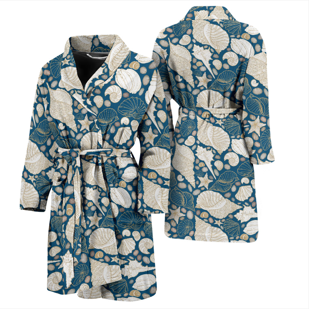 Seashell Print Design LKS308 Men Bathrobe
