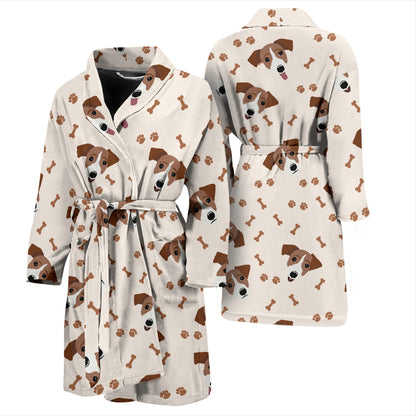 Russell Terriers Paw Print Design LKS303 Men Bathrobe