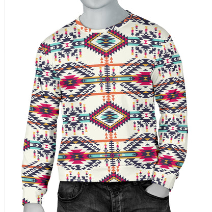 Indian Navajo Art Themed Design Print Men Long Sleeve Sweatshirt