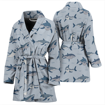 Shark Print Design LKS304 Women Bathrobe
