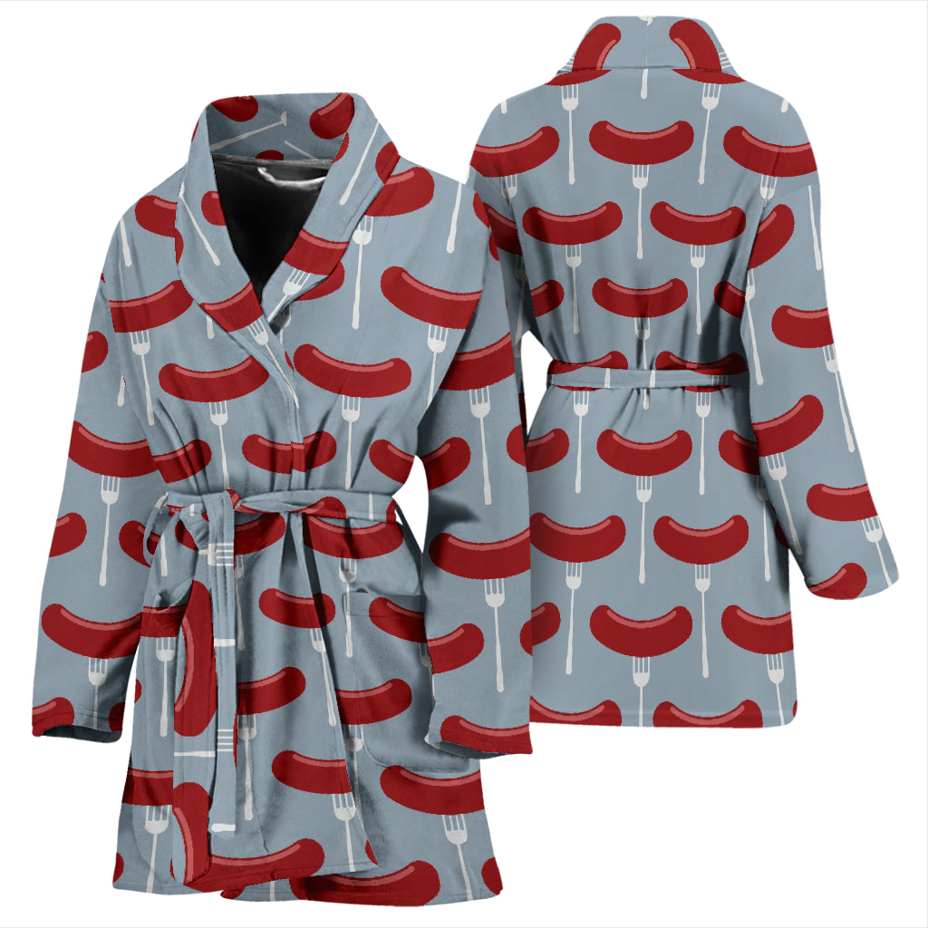 Sausage Print Design LKS301 Women Bathrobe