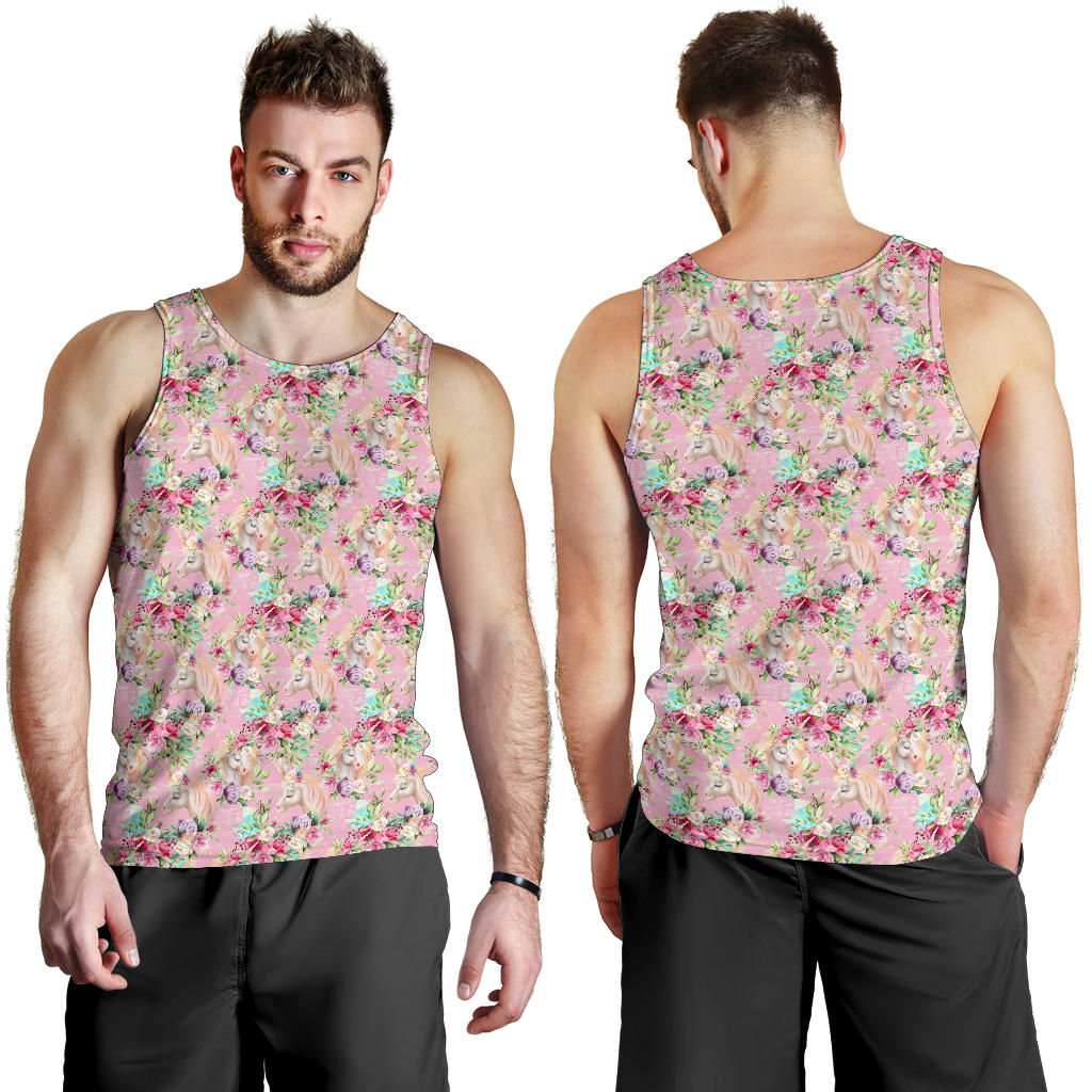 Unicorn Princess with Rose Men Tank Top
