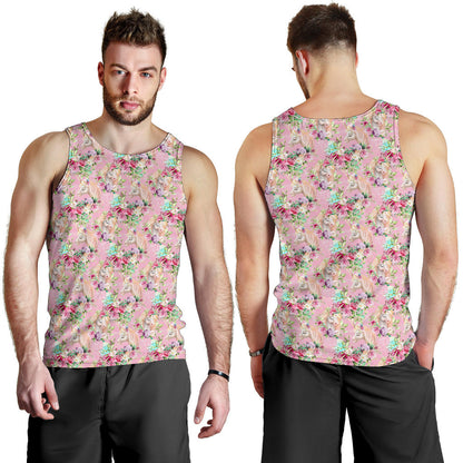Unicorn Princess with Rose Men Tank Top