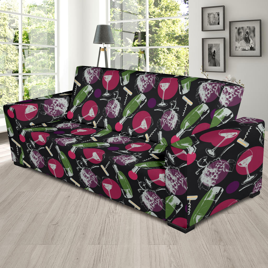 Wine Print Design LKS307 Sofa Slipcover