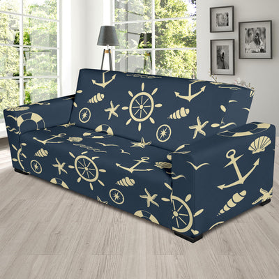 Nautical Pattern Print Design A01 Sofa Slipcover