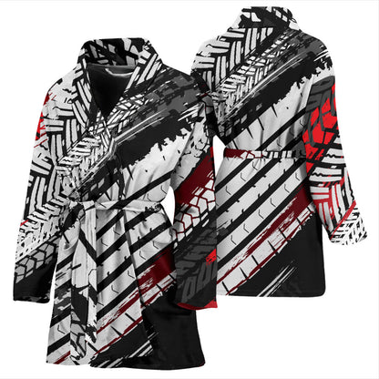 Racing Pattern Print Design A03 Women Bathrobe