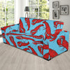 Lobster Red Pattern Print Design 03 Sofa Slipcover