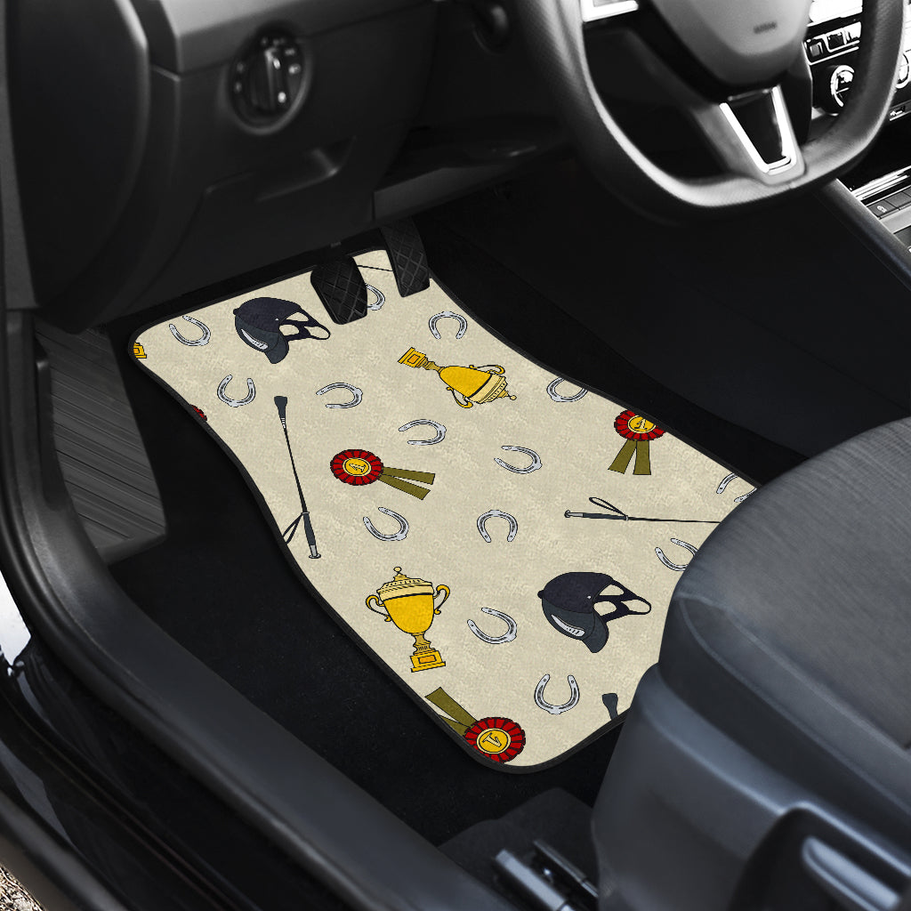 Equestrian Horseshoe Equipment Car Floor Mats Front Back
