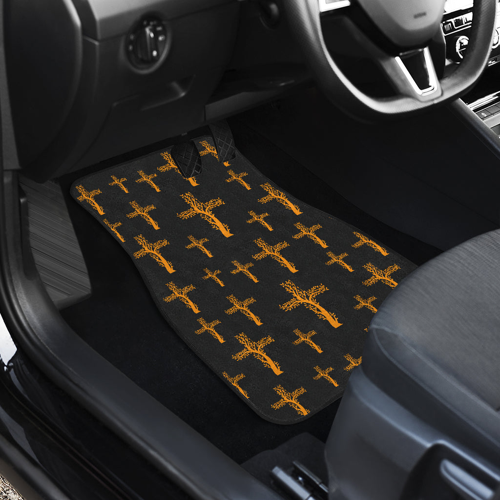 Christian Tree of Life Cross Design Car Floor Mats Front Back