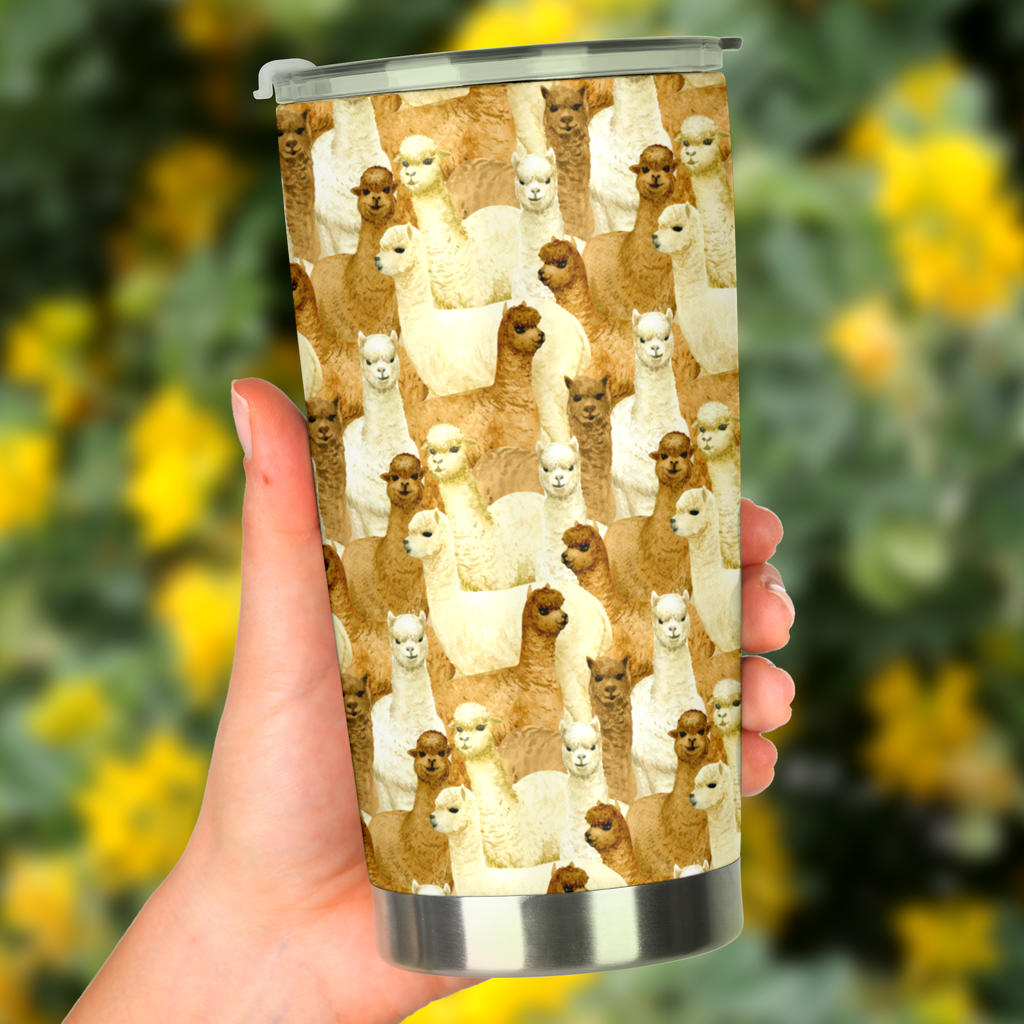 Alpaca Watercolor Design Themed Print Tumbler