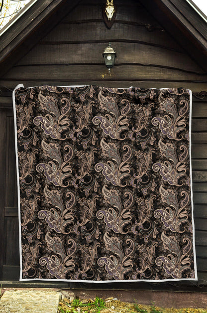 Paisley Mandala Design Print Quilt Bedspread