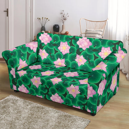 Water Lily Print Design LKS303 Loveseat Couch Slipcover
