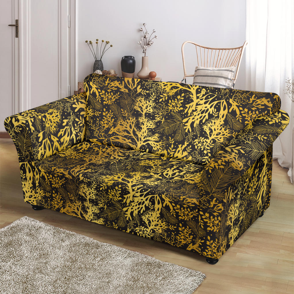 Seaweed Print Design LKS303 Loveseat Couch Slipcover