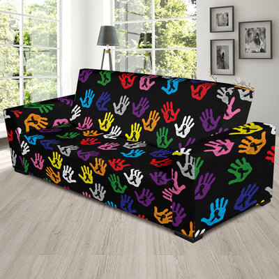 Cancer Awareness Pattern Print Design 04 Sofa Slipcover