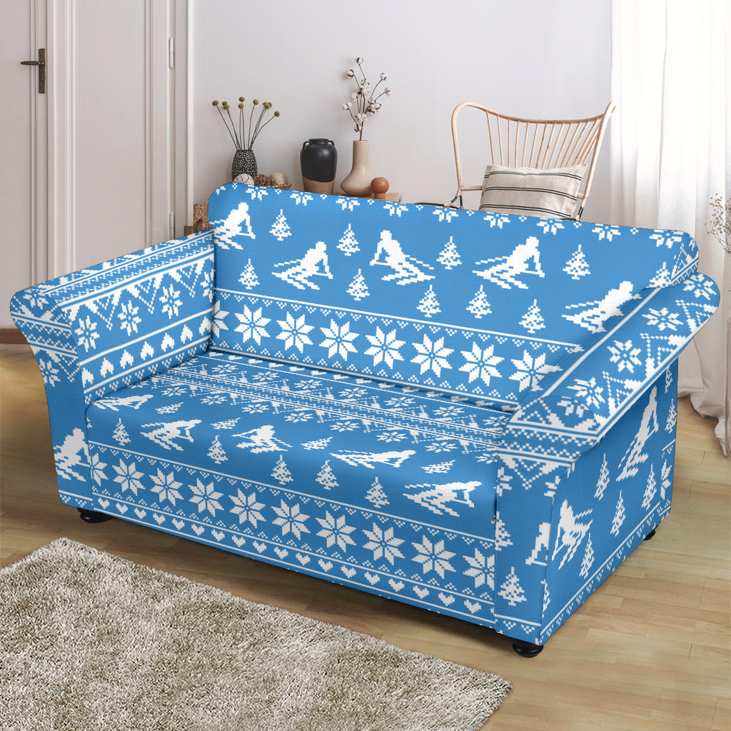 Ski Knit Pattern Print Design LKS302 Loveseat Couch Slipcover