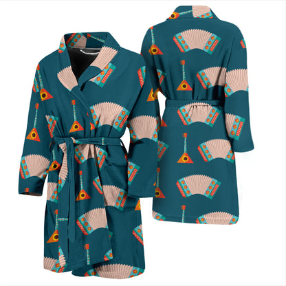 Accordion Print Design LKS402 Men Bathrobe