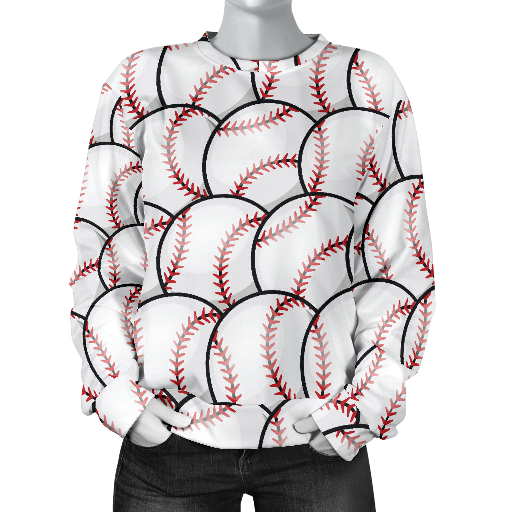 Baseball Pattern Women Long Sleeve Sweatshirt