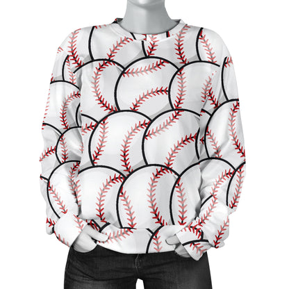 Baseball Pattern Women Long Sleeve Sweatshirt