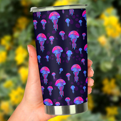 Jellyfish Neon Print Tumbler