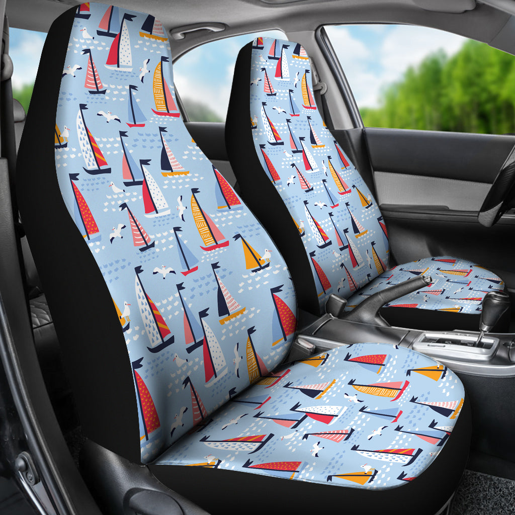 Sailboat Print Design LKS304 Car Seat Covers