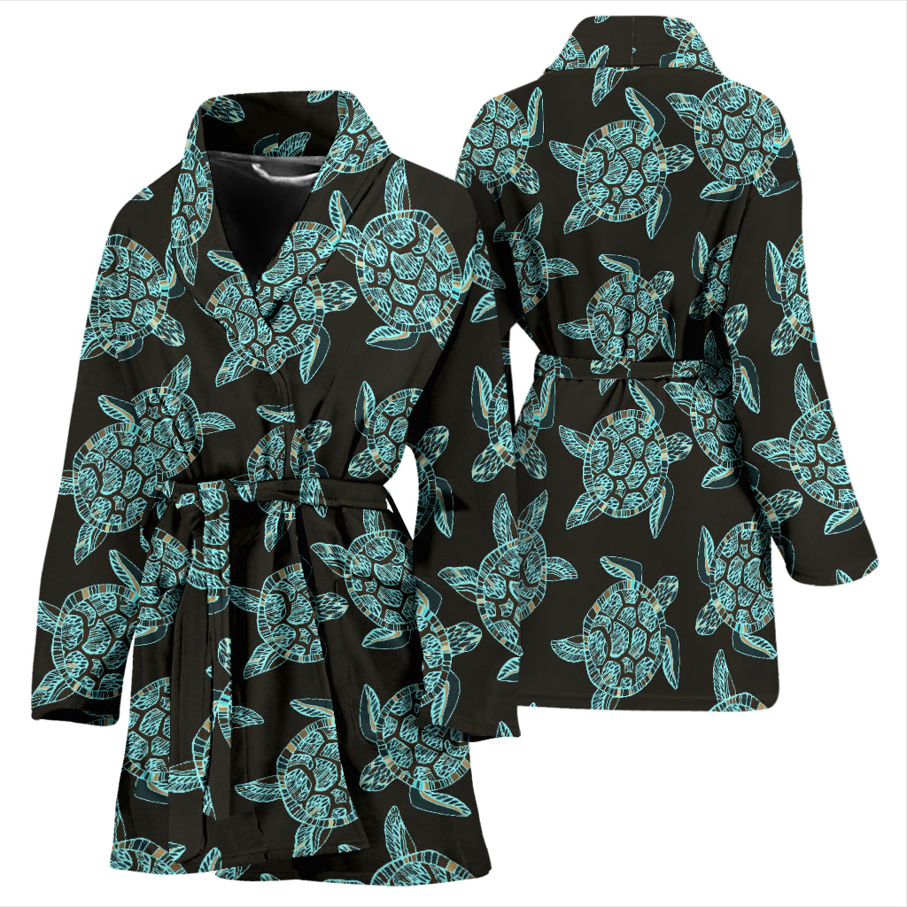 Sea Turtle Print Design LKS302 Women Bathrobe