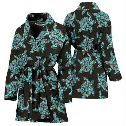 Sea Turtle Print Design LKS302 Women Bathrobe