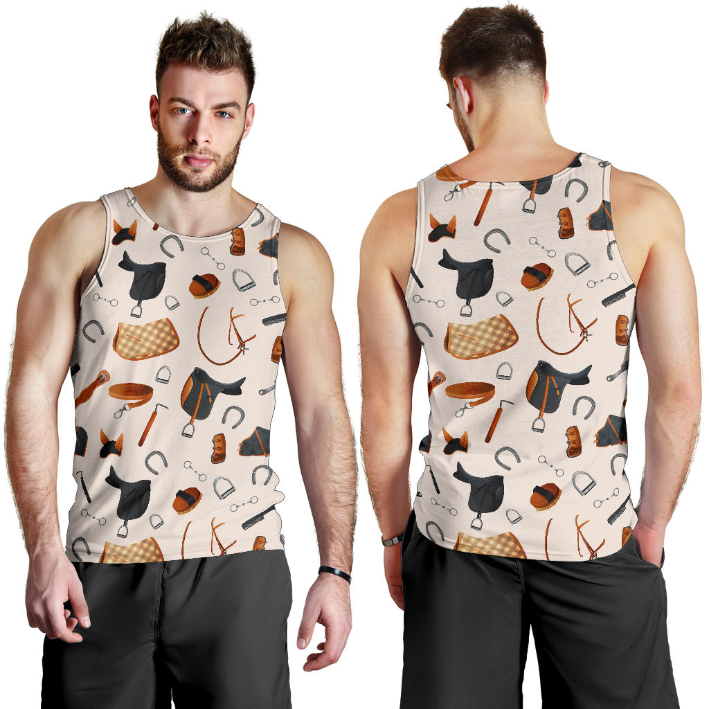Equestrian Equipment Print Pattern Men Tank Top