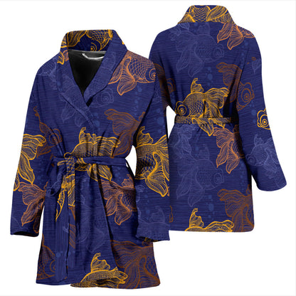 Goldfish Pattern Print Design 01 Women Bathrobe