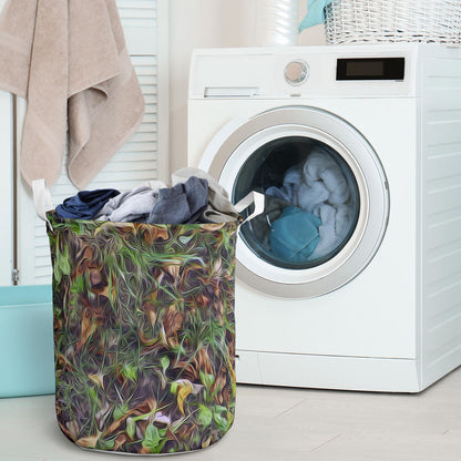 Camouflage Realistic Tree Print Laundry Basket