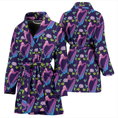 Harp Print Design LKS403 Women Bathrobe