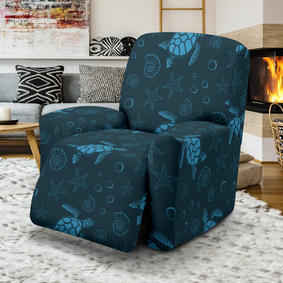 Sea Turtle Print Design LKS308 Recliner Slipcover