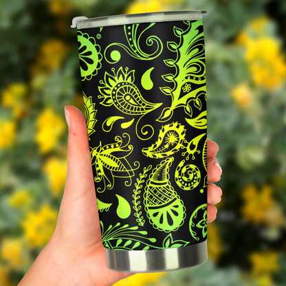 Paisley Green Design Print Tumbler