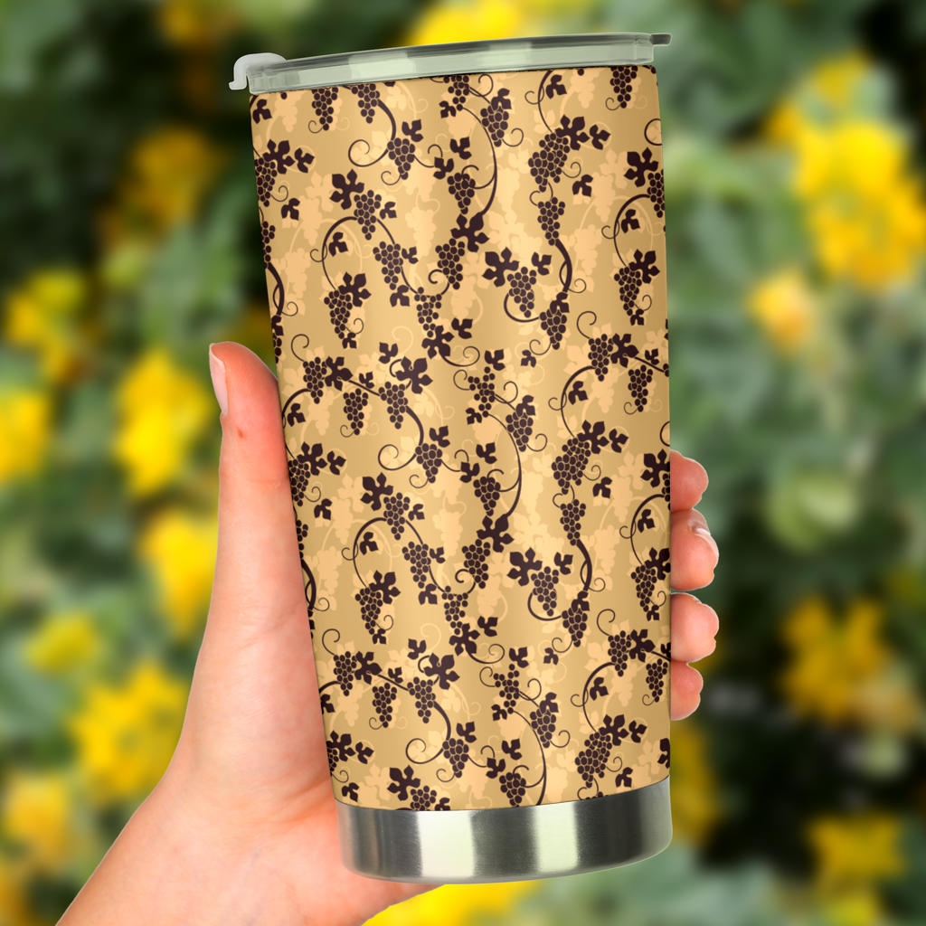 Wine Grape Design Print Tumbler