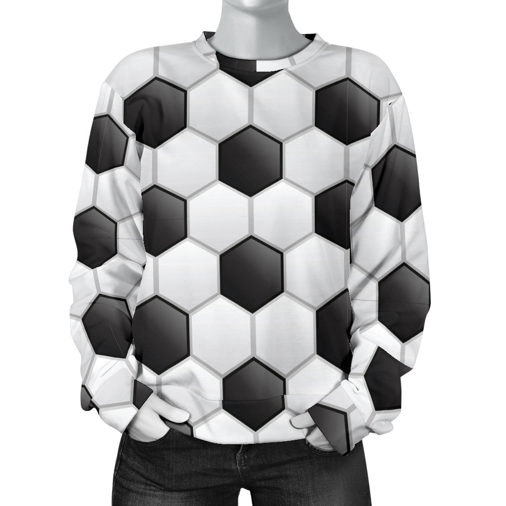 Soccer Ball Texture Print Pattern Women Long Sleeve Sweatshirt